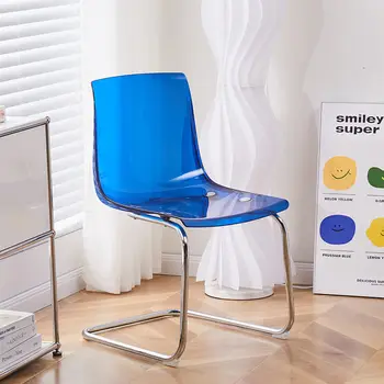 Скрин Дълги кухненски столове за хранене Мобилен салон Открит скандинавски стол за хранене офис прозрачен шезлонг дизайн мебели ZY50CY