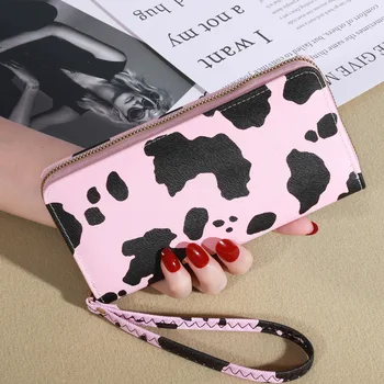 Сладка дълга чанта за дами Дамски портфейли на дизайнера Известна марка каишка за китка Съединител Голям капацитет телефонна чанта Държач за карти