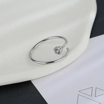 Сладки розови пръстени за женска цветна линия отворен пръстен корейски модерни аксесоари мода сребърен цвят бижута подаръци