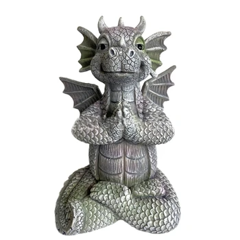 Сладко бебе дракон статуя градина орнамент изкуство смола занаят Loong с малко крило