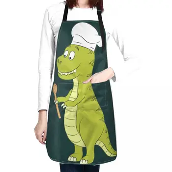 Сладък готвач готвач t-rex динозавър илюстрация Престилка кухня и домашни предмети обичай дамски кухненски престилка