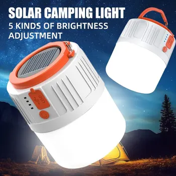 Слънчева крушка Къмпинг Слънчева LED светлина USB акумулаторна 5Lighting режими Палатка висяща крушка за открит туризъм аварийно прекъсване