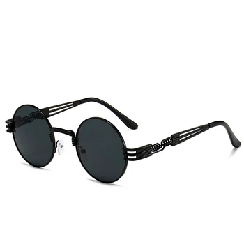 Слънчеви очила Мъже жени реколта метални кръгли слънчеви очила марка дизайнер мода очила огледало високо качество UV400 открит Cyling