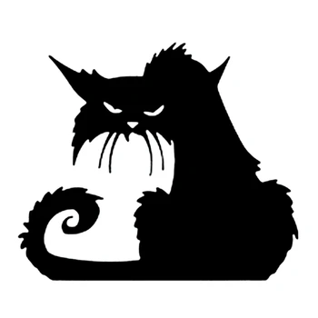 Смешни котка отразяващи кола стикер KK винил Decal сребро/черно за авто кола стайлинг декорация слънцезащитен крем водоустойчив 14 см * 12 см