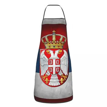 Сърбия Престилка на знамето Забавни Домакинство Кухня Готвач Почистване Tablier Готвене Кухня лигавник за жени Мъже Живопис