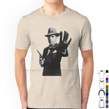 Талига T Shirt 100% памук Хъмфри Богарт Класик Кино Казабланка Изпълнителят Черно и бяло Малтийски сокол Гангстерска тълпа