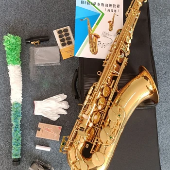 Тенор саксофон 54 лакиран златен месингов саксофон B-плосък професионален модел на изпълнение един към един духов инструмент с калъф