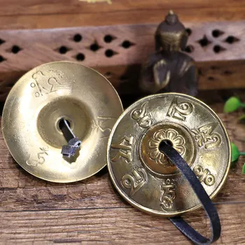 Трансгранично снабдяване Непал Ръчно изработени чисти медни пръстови чинели Перкусионен инструмент Red Bell Copper Pull Йога медитация пръст