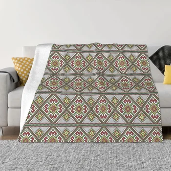 украински Vyshyvanka бродирани одеяло фланела през целия сезон бохемски геометрични ултра-меки хвърлят одеяла за легло диван покривка