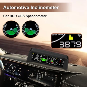 Универсален автоматичен HUD инклинометър Head Up дисплей GPS скоростомер MPH компас цифров наклон ъгъл метър надморска височина за BMW VW Tesla