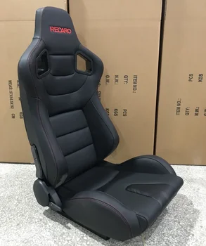 Универсален черен PVC кожен карбонов външен вид с двоен плъзгач червен Sitich RECARO състезателна седалка