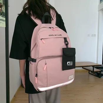 Училищна раница Корейски раници за момичета Мода Дамски тенденции Студенти Голям капацитет Училищна чанта Случайни Нови Пътуване Женски чанти