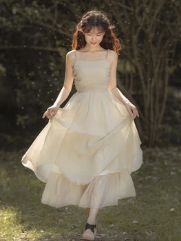 френски стил фея рокля комплект жени пролет есен тъмно бродирани лък жилетка отгоре + венчелистче жартиера рокля костюм дами