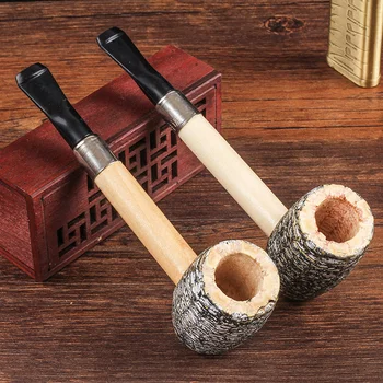 Царевичен кочан лула за пушене на тютюн Прав ствол ръчно изработен царевичен кочан тютюнева лула дим подарък за мъже