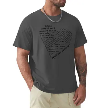 Цитати на сърцето - River/Doctor (черен) Тениска летни дрехи Тениска къса голяма и висока тениска за мъже