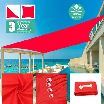 червен водоустойчив сенник платно анти-UV полиестерна тъкан открит вътрешен двор слънце подслон плаж къмпинг тента градина балдахин засенчване кърпа