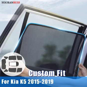 Черна кола сенник сянка кола завеса визьор анти-UV пътуване деца навън за Kia K5 2015-2019