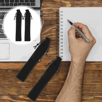 Шнур чанта писалка торбичка ръкав притежателя писалка случай подарък молив чанта съхранение чанта офис консумативи кадифе лента уста писалка чанта