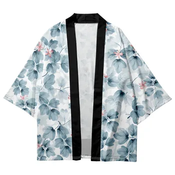 Японска халат за баня Кимоно даоистки мъже ежедневни жилетка ризи Rayon летни жени роба домашно палто реколта стил юката облекло