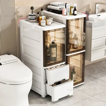 японски пластмасов шкаф за баня за прахообразна мивка многослойни сандвич шкафове Просто домашно съхранение за спалня