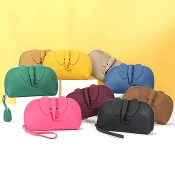 Японски творчески слон телешка портфейл сладък дамски дълъг ръчен чанта дамска мода универсален чанта за жени